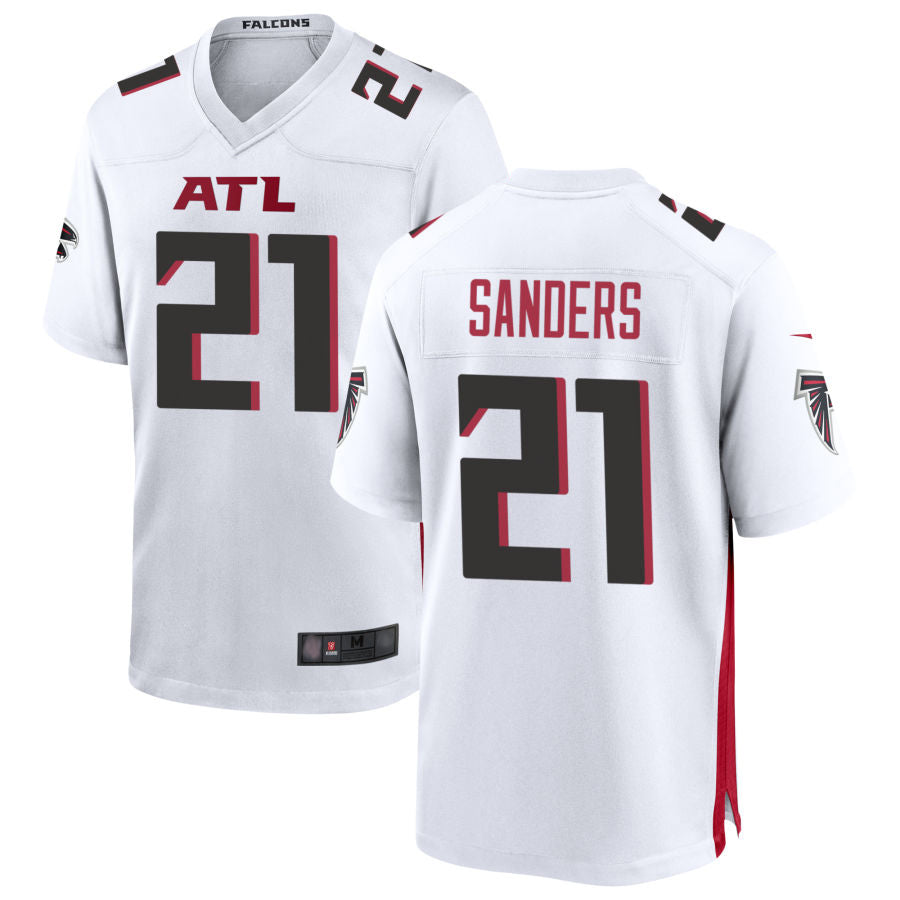Johmsee A.Falcons #21 Deion Sanders Player White Home Game Stitched Jerseys