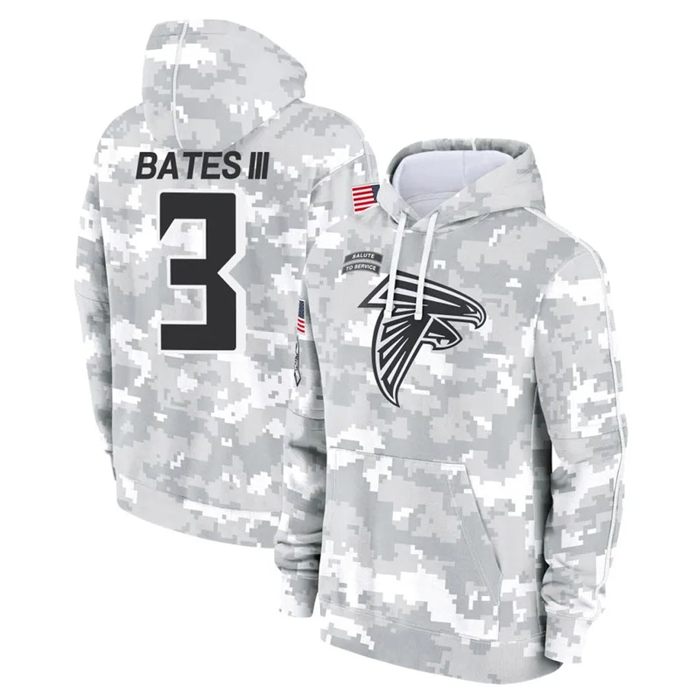 Johmsee A.Falcons #3 Jessie Bates III Player Camo Arctic Salute to Service Hoodies Limited Stitched Jerseys