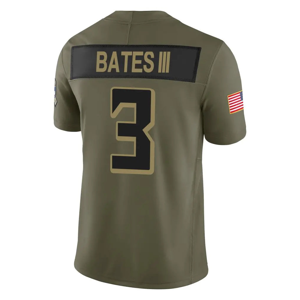 Johmsee A.Falcons #3 Jessie Bates III Player Olive Salute To Service Limited Home Game Stitched Jerseys