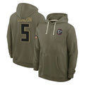 Johmsee A.Falcons #5 Drake London Player Olive 2025 Salute to Service Hoodies Stitched Jerseys