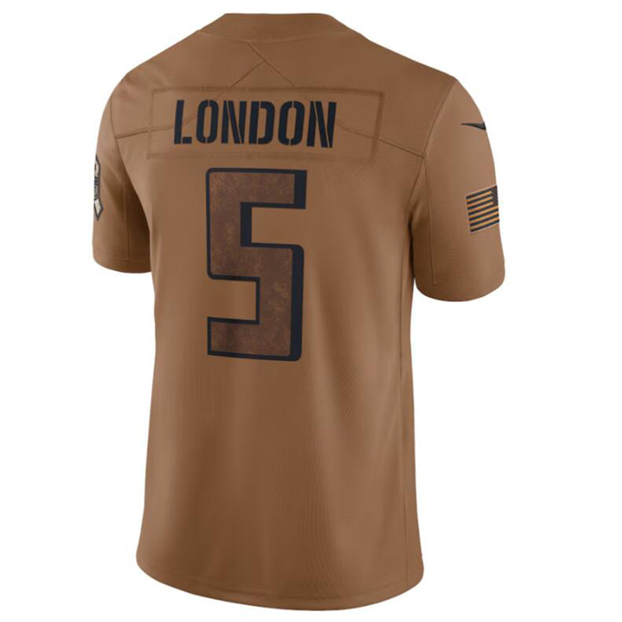 Johmsee A.Falcons #5 Drake London Brown 2023 Salute To Service Limited Jersey American Stitched Jerseys