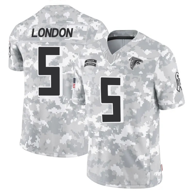Johmsee A.Falcons #5 Drake London Player Arctic Camo Salute to Service Limited Jerseys