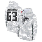 Johmsee A.Falcons #63 Chris Lindstrom Player Arctic Camo Salute to Service Limited Hoodie Stitched Jerseys