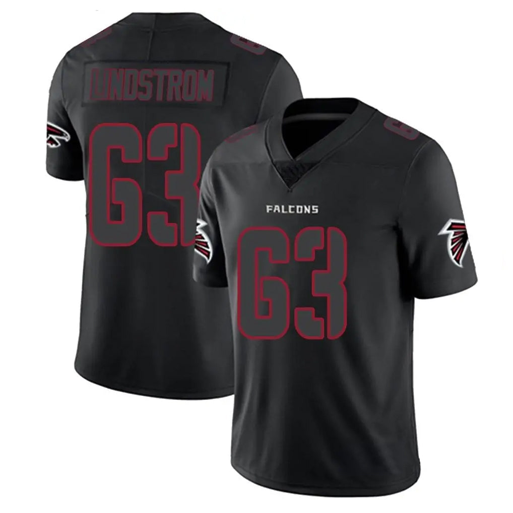 Johmsee A.Falcons #63 Chris Lindstrom Player Black Impact Limited Game Stitched Jerseys