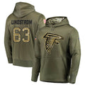 Johmsee A.Falcons #63 Chris Lindstrom Player Olive Salute to Service Club Fleece Hoodie Stitched Jerseys
