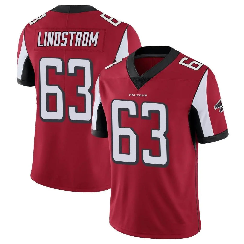 Johmsee A.Falcons #63 Chris Lindstrom Player Red Color Vapor Untouchable Limited Home Game Stitched Jerseys