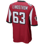 Johmsee A.Falcons #63 Chris Lindstrom Player Red Replica Game Stitched Jerseys
