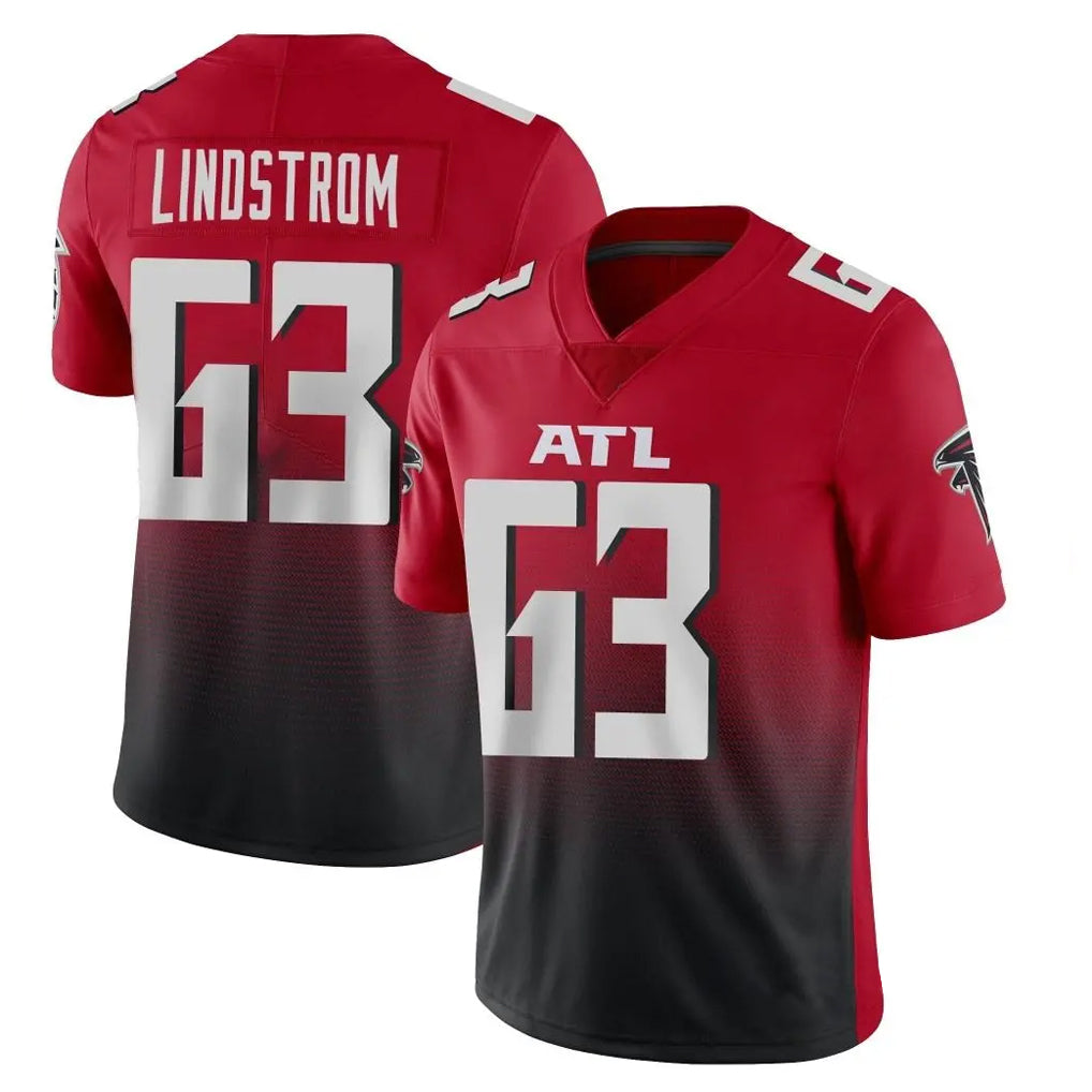 Johmsee A.Falcons #63 Chris Lindstrom Player Red Vapor Untouchable Limited Home Game Stitched Jerseys