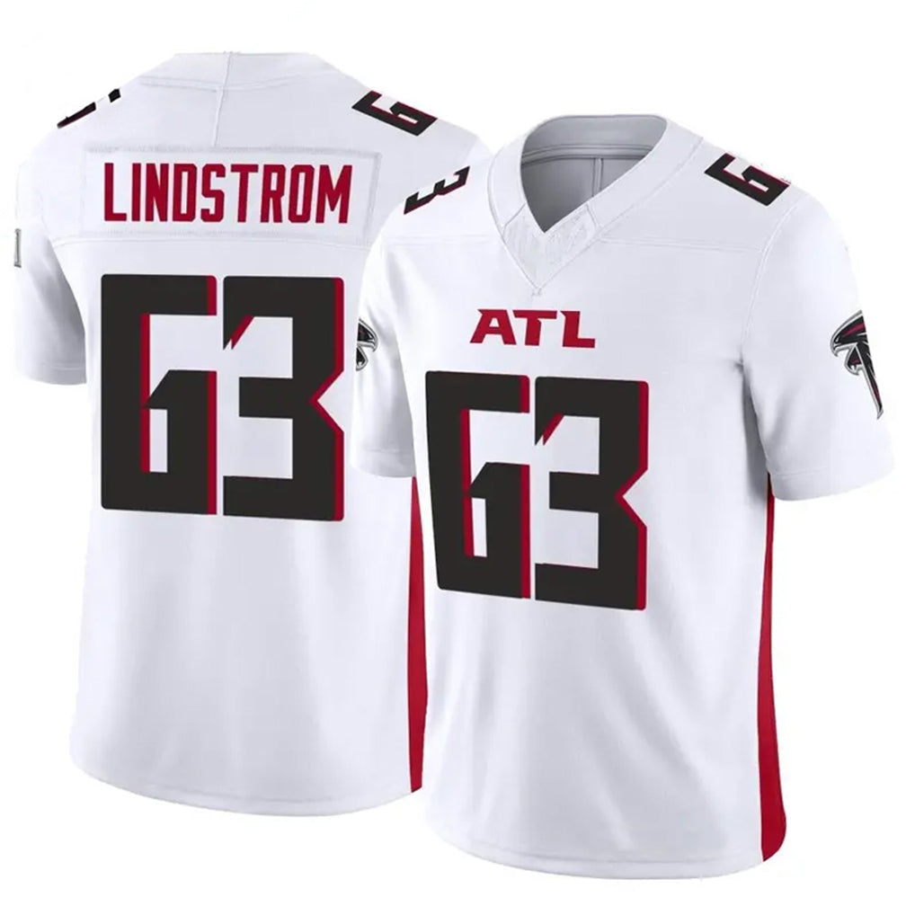 Johmsee A.Falcons #63 Chris Lindstrom Player White Vapor F.U.S.E. Limited Elite Stitched Jerseys