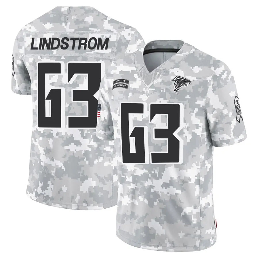 Johmsee A.Falcons #63 Chris Lindstrom Player Arctic Camo Salute to Service Limited Stitched Jerseys