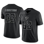 Johmsee A.Falcons #63 Chris Lindstrom Player Black RFLCTV Limited Stitched Jerseys