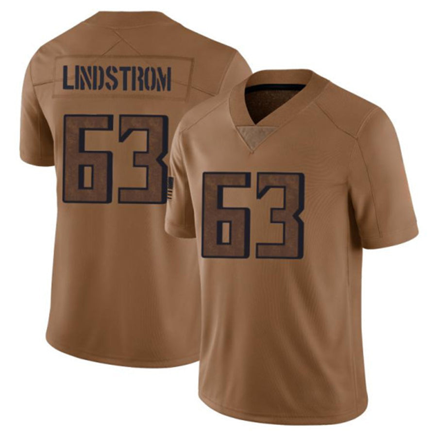 Johmsee A.Falcons #63 Chris Lindstrom Player Brown Salute To Service Limited Stitched Jerseys