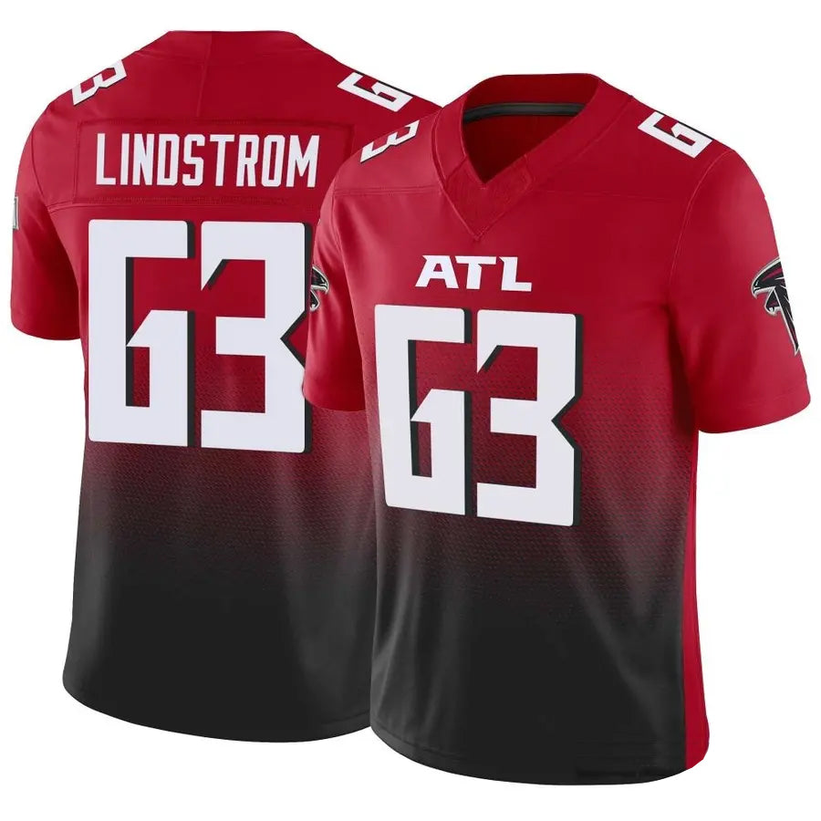 Johmsee A.Falcons #63 Chris Lindstrom Player Red Vapor F.U.S.E. Limited Stitched Jerseys