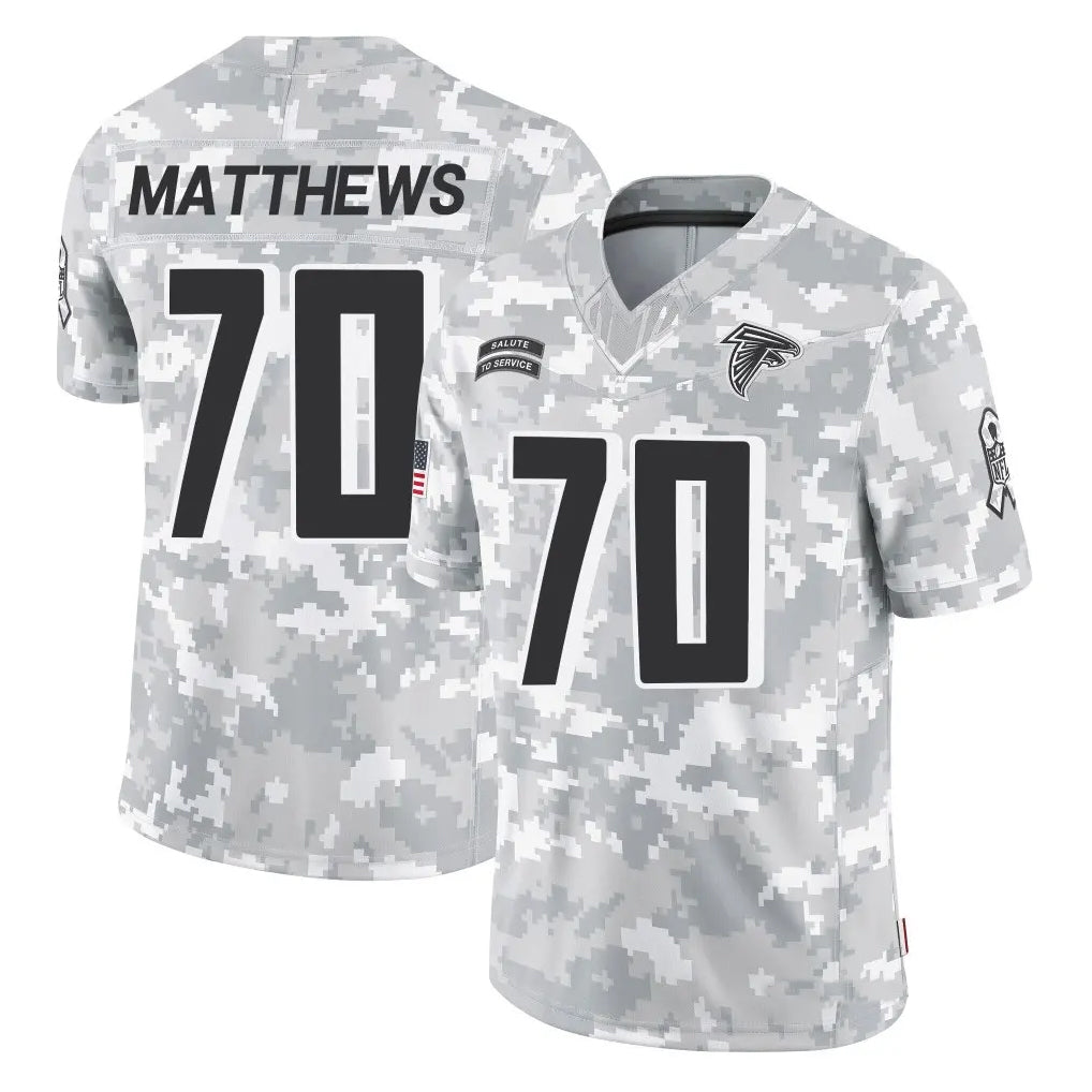 Johmsee A.Falcons #70 Jake Matthews Player Arctic Camo Salute to Service Limited Stitched Jerseys