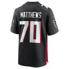Johmsee A.Falcons #70 Jake Matthews Player Black Home Game Stitched Jerseys
