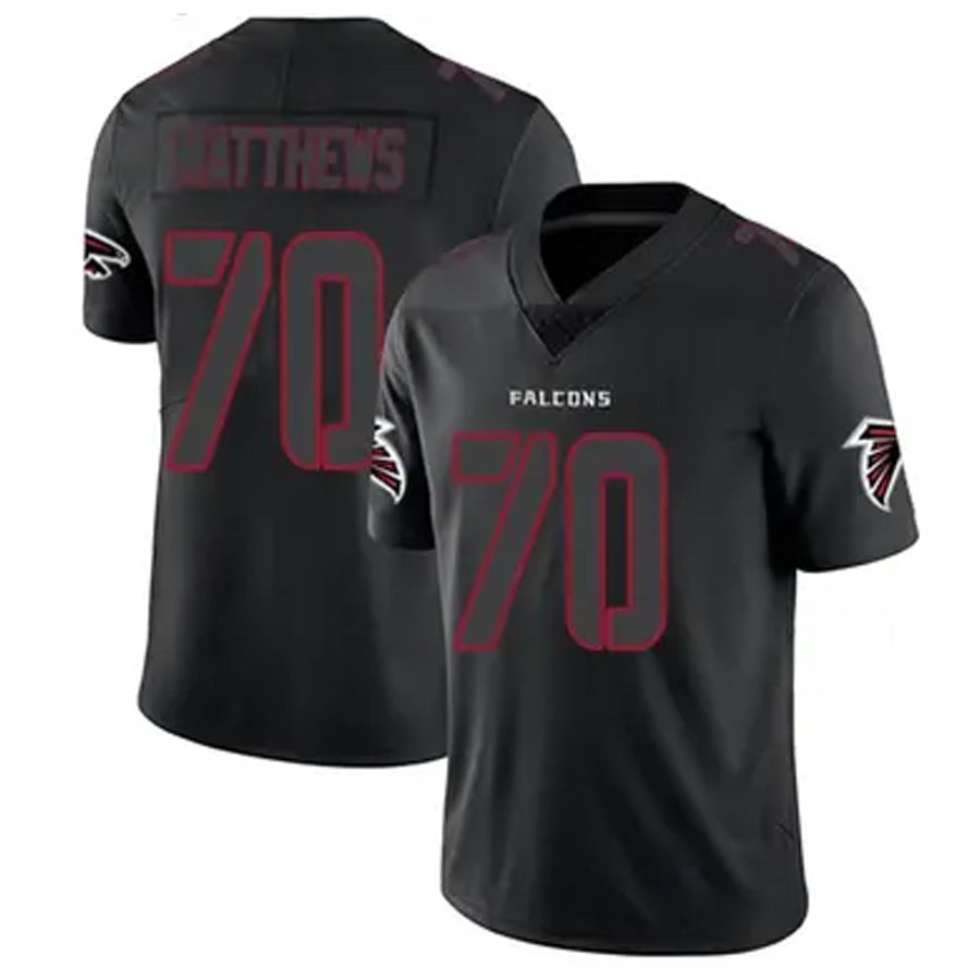 Johmsee A.Falcons #70 Jake Matthews Player Black Limited Elite Game Stitched Jerseys