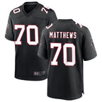 Johmsee A.Falcons #70 Jake Matthews Player Black Throwback Game Stitched Jerseys