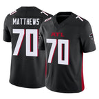 Johmsee A.Falcons #70 Jake Matthews Player Black Vapor F.U.S.E. Limited Stitched Jerseys