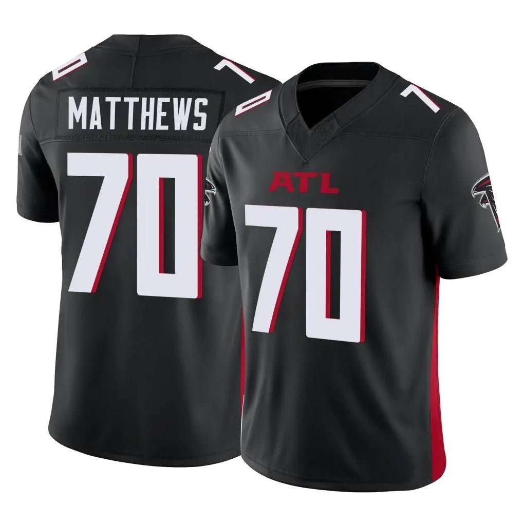 Johmsee A.Falcons #70 Jake Matthews Player Black Vapor F.U.S.E. Limited Stitched Jerseys