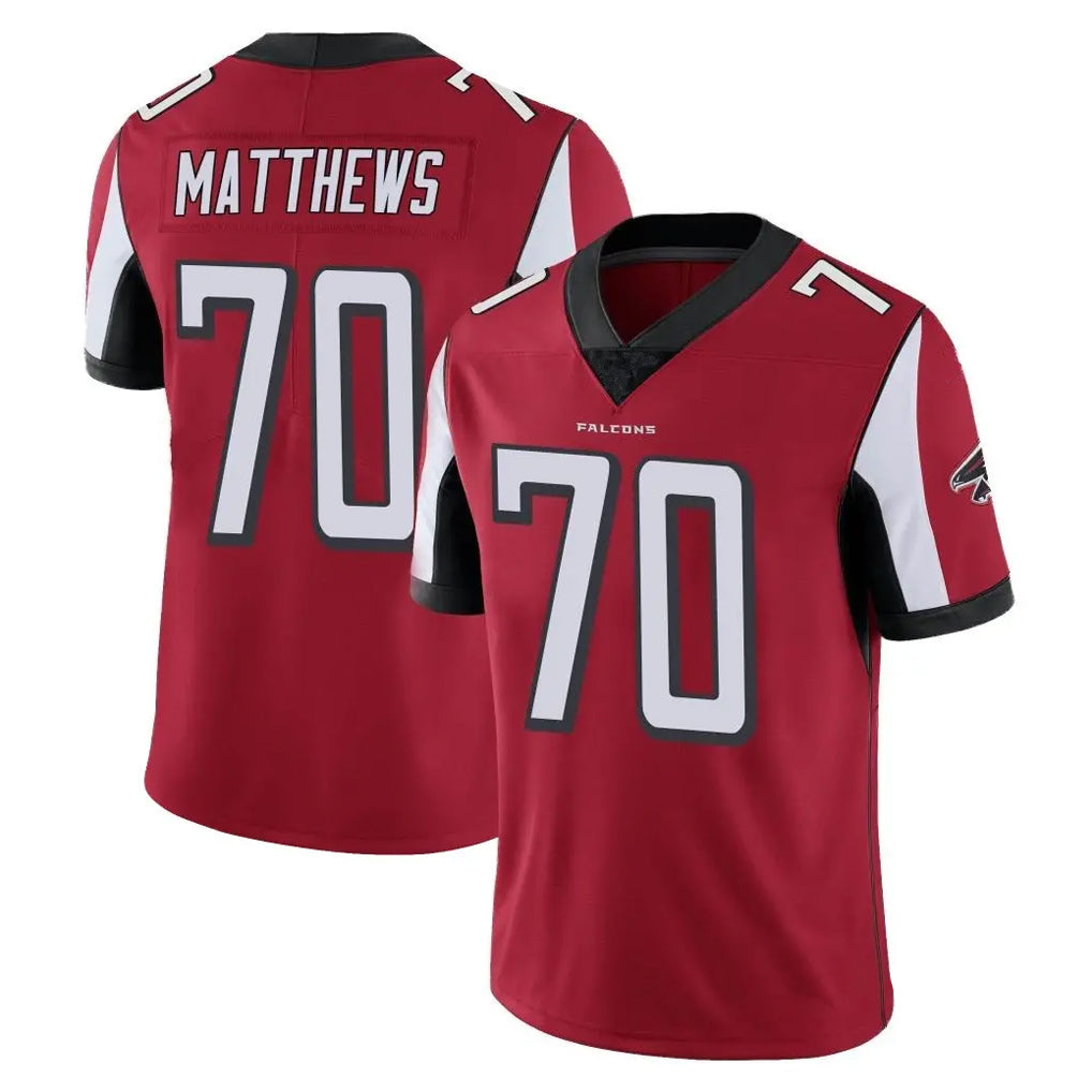 Johmsee A.Falcons #70 Jake Matthews Player Red Color Vapor Untouchable Limited Home Game Stitched Jerseys