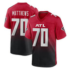 Johmsee A.Falcons #70 Jake Matthews Player Red Home Game Stitched Jerseys
