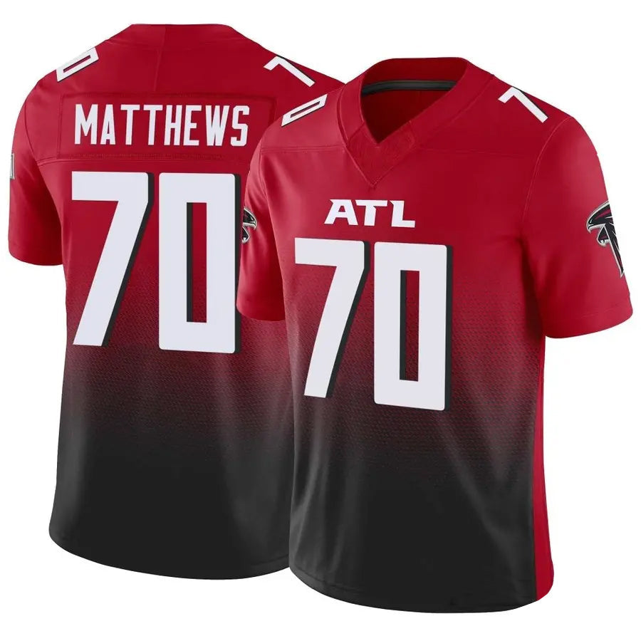 Johmsee A.Falcons #70 Jake Matthews Player Red Vapor F.U.S.E. Limited Stitched Jerseys