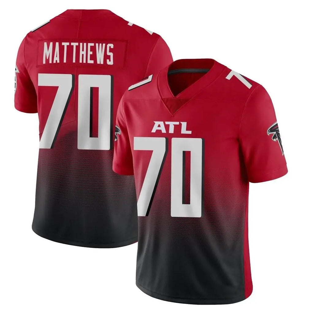 Johmsee A.Falcons #70 Jake Matthews Player Red Vapor Untouchable Limited Home Game Stitched Jerseys