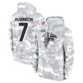 Johmsee A.Falcons #7 Bijan Robinson Player Camo Arctic Salute to Service Hoodies Limited Stitched Jerseys