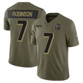 Johmsee A.Falcons #7 Bijan Robinson Player Olive 2025 Salute To Service Limited Stitched Jerseys