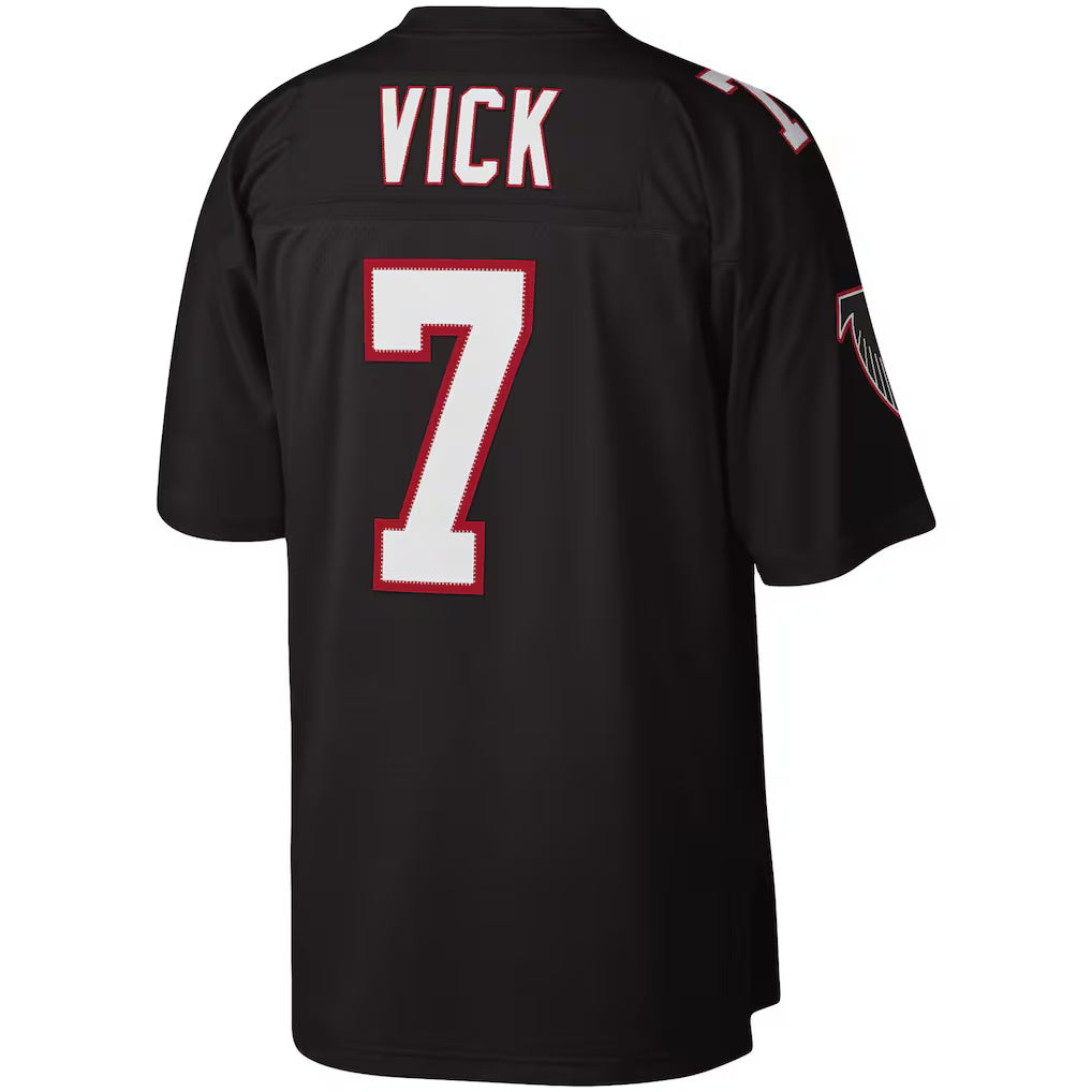 Johmsee A.Falcons #7 Michael Vick Mitchell & Ness Black Legacy Replica Stitched Jerseys
