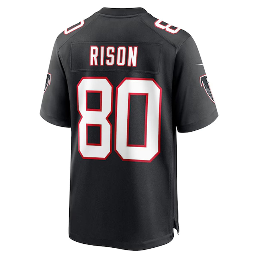Johmsee A.Falcons #80 Andre Rison Player Black Throwback Limited Home Game Stitched Jerseys