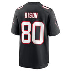 Johmsee A.Falcons #80 Andre Rison Player Black Throwback Limited Home Game Stitched Jerseys