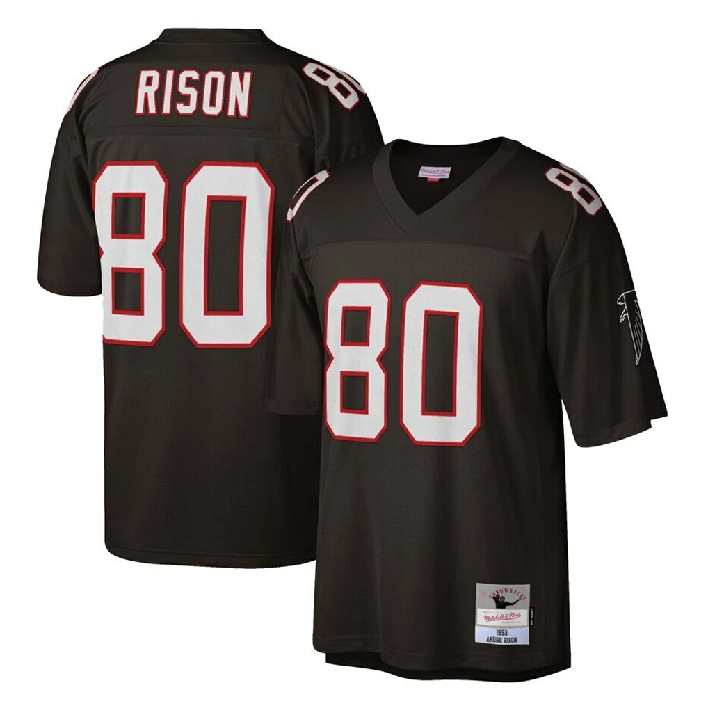 Johmsee A.Falcons #80 Andre Rison Player Mitchell & Ness Black 1992 Legacy Stitched Jerseys