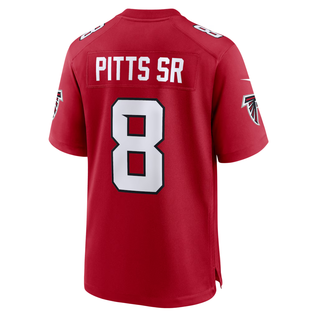 Johmsee A.Falcons #8 Kyle Pitts Sr. Red Game Stadium Jerseys