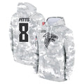 Johmsee A.Falcons #8 Kyle Pitts Player Arctic Camo Salute to Service Limited Hoodie Stitched Jerseys