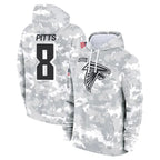 Johmsee A.Falcons #8 Kyle Pitts Player Arctic Camo Salute to Service Limited Hoodie Stitched Jerseys