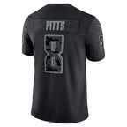 Johmsee A.Falcons #8 Kyle Pitts Sr. Player Black RFLCTV Limited Stitched Jerseys