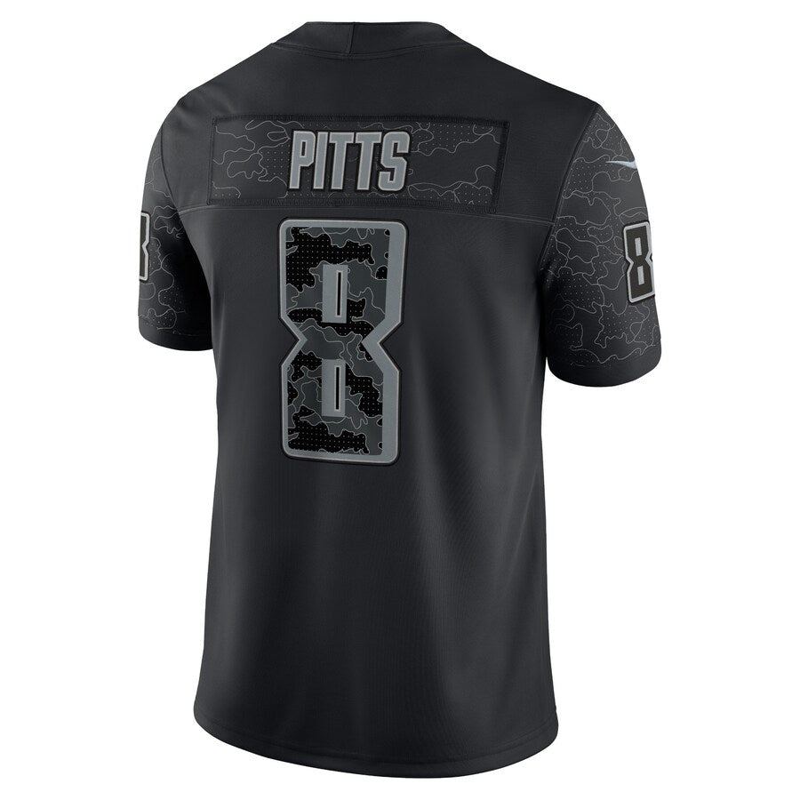 Johmsee A.Falcons #8 Kyle Pitts Sr. Player Black RFLCTV Limited Stitched Jerseys