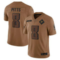 Johmsee A.Falcons #8 Kyle Pitts Sr. Player Brown Salute To Service Limited Stitched Jerseys