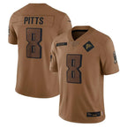 Johmsee A.Falcons #8 Kyle Pitts Sr. Player Brown Salute To Service Limited Stitched Jerseys