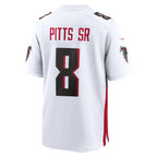 Johmsee A.Falcons #8 Kyle Pitts Sr. Player White Home Game Stitched Jerseys