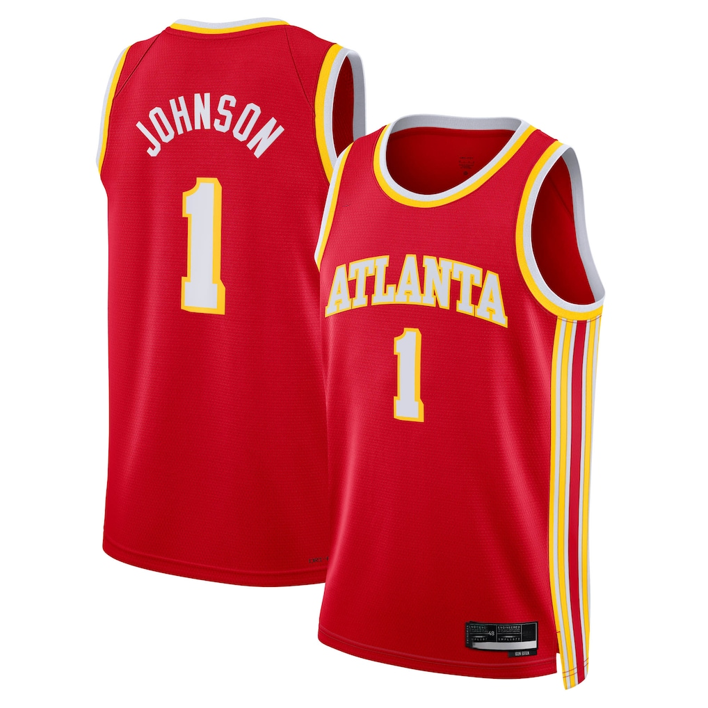 Johmsee A.Hawks #1 Jalen Johnson Red Fast Break Replica Jerseys - Icon Edition
