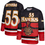 Johmsee A.Hawks #55 Dikembe Mutombo Mitchell & Ness Red Maxxed Out Fashion Hockey Jerseys
