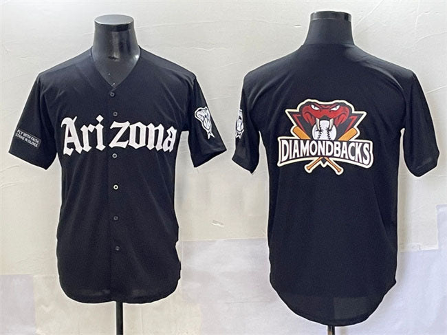 Arizona Diamondbacks Team Big Logo Black 'Gothic Desert Fang Edition' Vapor Premier Limited Stitched Baseball Jersey