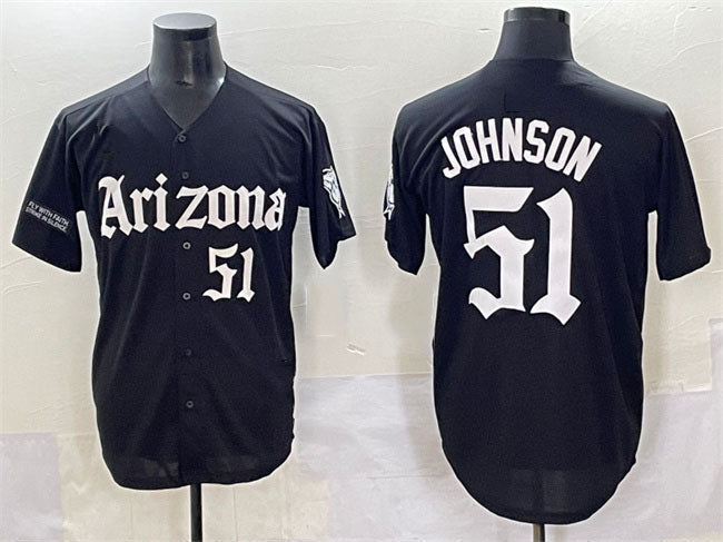 Arizona Diamondbacks #51 Randy Johnson Black 'Gothic Desert Fang Edition' Vapor Premier Limited Stitched Baseball Jersey