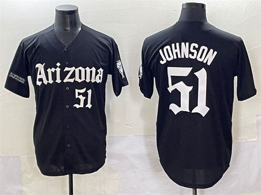 Arizona Diamondbacks #51 Randy Johnson Black 'Gothic Desert Fang Edition' Vapor Premier Limited Stitched Baseball Jersey