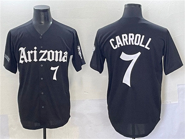 Arizona Diamondbacks #7 Corbin Carroll Black 'Gothic Desert Fang Edition' Vapor Limited Stitched Baseball Jersey