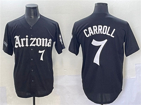 Arizona Diamondbacks #7 Corbin Carroll Black 'Gothic Desert Fang Edition' Vapor Limited Stitched Baseball Jersey
