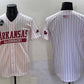 A.Razorbacks Blank White Pinstripe 2025 World Series Stitched American College Jerseys