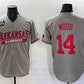 A.Razorbacks #14 Gage Wood Grey 2025 World Series Stitched American College Jerseys